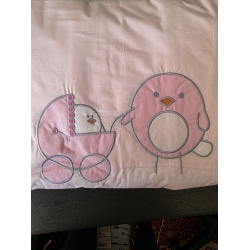 Amy 61161 Pościel 3 El 135 x 100 - Lovely Baby Love Girl - Spacer Z Wózkiem - Różowa *