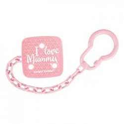 Canpol Babies 2/434 Łańcuszek Do Smoczka Uspokajającego I LOVE MUMMY - Różowy