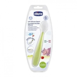 Chicco Soft Silicone - Łyżeczka Silikonowa Miękka Dla Dzieci - 6 M+ - Niebieska