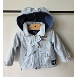 Coccobello Kurtka Na Polarze Z Odpinanym Kapturem Niebieska - Rozmiar 62