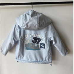 Coccobello Kurtka Na Polarze Z Odpinanym Kapturem Niebieska - Rozmiar 62