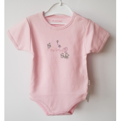 Fixoni 60386 Body Krótki Rękaw Kąpiel New Baby 2 Misie - Różowe - Rozmiar 62 - 68