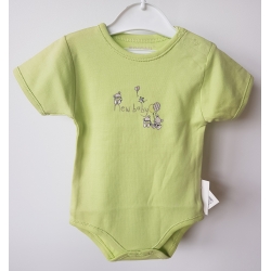 Fixoni 60386 Body Krótki Rękaw Kąpiel New Baby 2 Misie - Zielone - Rozmiar 62 - 80