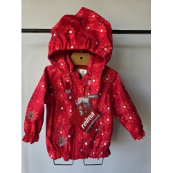 ReimaTec Kurtka Przejściowa Dla Diewczynki Z Kapturem Przeciwdeszczowa 511001 Czerwona Rozmiar 86