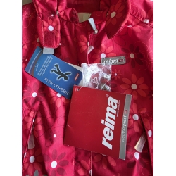 ReimaTec Kurtka Przejściowa Dla Diewczynki Z Kapturem Przeciwdeszczowa 511001 Czerwona Rozmiar 86