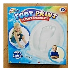 Grafix Foot Print Plaster Casting Kit - Zestaw Kreatywny Odlew Gipsowy Zachować Wspomnienia - 5 L+