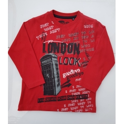 Losan MC.Baby Koszulka 125-1206 AC T-shirt  Z Długim Rękawem - Czerwona - Rozmiar 3-6 Lat