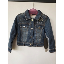 Mayoral 4410 Kurtka Jeans Ocieplana Różowym Misiem - Rozmiar 92