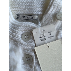 Mayoral 4363 Sweterek Rozpinany Z Futerkiem Biały - Rozmiar 92 - 134