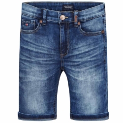 Mayoral 6232 Nukutavake Bermudy Jeansowe Mankiet Bordowy - 12 L