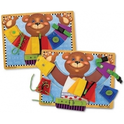 Melissa & Doug 13784 - Tablica Edukacyjna Miś - Tablica Umiejętności Dla Najmłodszych