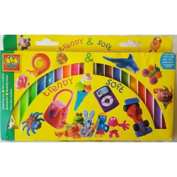 SES Creative 00420 Plastelina Niebrudząca, Duży Zestaw, 20 Kolorów - 3 L+