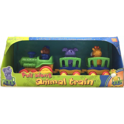 Unimax Pull Along Animal Train Playset - Pociąg Zwierząt - Niedźwiedź Słoń Żyrafa - Do Ciągnięcia - 12 M+_