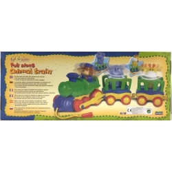 Unimax Pull Along Animal Train Playset - Pociąg Zwierząt - Niedźwiedź Słoń Żyrafa - Do Ciągnięcia - 12 M+_