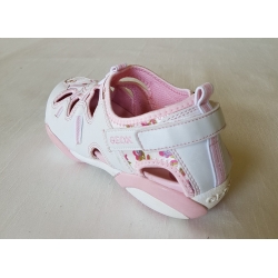 Geox Wygodne Sandały Dla Dziewczynki - Biało-Różowe Rozmiar 33