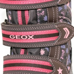 Geox J1306R 0FU54 C6006 Kozaki Botki Śniegowce Dziecięce Brązowo Różowe Kwiatki - Rozmiar 28 - 34