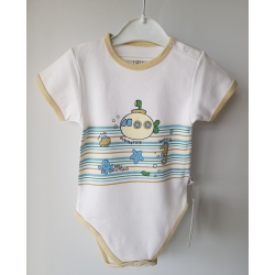 Gluck Fashion B 07-03 "Batyskaf" Body Krótki Rękaw Białe - Rozmiar 62 - 86