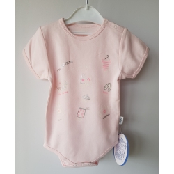 Gluck Fashion O 12-01 "Sklep" Body Krótki Rękaw Różowe - Rozmiar 62 - 74