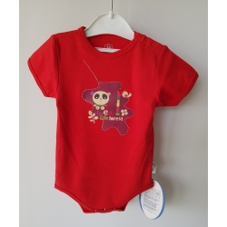Gluck Fashion A 12-01 "Las" Body Krótki Rękaw Czerwone - Rozmiar 74 - 110
