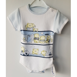 Gluck Fashion O 01-01 "Misie" Body Krótki Rękaw Niebieskie - Rozmiar 68