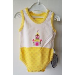 Gluck Fashion B 03-08 "Zamek" Body Ramiączka Żółto-Białe - Rozmiar 62 - 68