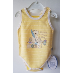 Gluck Fashion B 01-05 "Miś Malarz" Body Ramiączka Żółte - Rozmiar 68