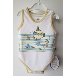 Gluck Fashion  B 07-11 "Batyskaf" Body Ramiączka Białe - Rozmiar 62 - 68