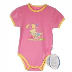 Gluck Fashion C 03-03 "Miś W Hamaku" Body Krótki Rękaw Różowe - Rozmiar 62 - 110