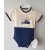 Gluck Fashion F 04-03 "Wesoła Szkoła" Body Krótki Rękaw Beżowo Granatowe - Rozmiar  - 62 - 98