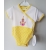 Gluck Fashion B 03-06 "Zamek" Body Rozpinane Krótki Rękaw Żółto-Białe - Rozmiar 56 - 62
