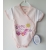 Gluck Fashion B 04-05 "Auto Z Zającem" Body Rozpinane Krótki Rękaw Różowo-Białe - Rozmiar 62