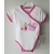 Gluck Fashion B 02-04 "Księżniczka" Body Rozpinane Krótki Rękaw Białe - Rozmiar 68