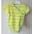 Gluck Fashion B 10-03 "Paseczki" Body Rozpinane Krótki Rękaw Zielono Żółto Białe - Rozmiar 68