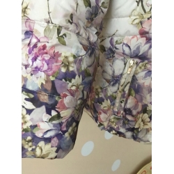 Myoral 4461 Kurtka Dziewczęca Z Pięknym Nadrukiem Kwiatowym - Biało Fioletowa - Rozmiar 92 - 104