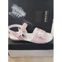 Geox Sandały Dla Dziewczynki Zapinane Na Rzep - Różowo-Białe - 30-33