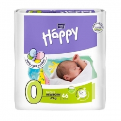 Bella Baby - pieluszki dla wcześniaków HappyBefore Newborn (0) do 2kg - 46szt