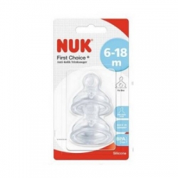 NUK First Choice+ Smoczek Do Butelki Silikon 6-18 M - 2 szt