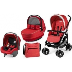 Peg Perego Pliko P3 Compact Classico & Modular Sunset Głęboko Spacerowy + Fotelik Viaggio SL - Czerwony