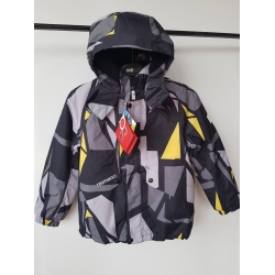 Reima Tec 521515 Elo Kurtka Zimowa Chłopięca, Wodoodporna, Wiatroszczelna ReimaGO® Czarno Szaro Czerwona - Rozmiar 116 - 122