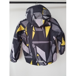 Reima Tec 521515 Elo Kurtka Zimowa Chłopięca, Wodoodporna, Wiatroszczelna ReimaGO® Czarno Szaro Czerwona - Rozmiar 116 - 122