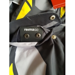 Reima Tec 521515 Elo Kurtka Zimowa Chłopięca, Wodoodporna, Wiatroszczelna ReimaGO® Czarno Szaro Czerwona - Rozmiar 116 - 122