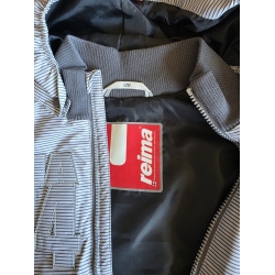 Reima 521125 Kurtka Przejściowa z Kapturem Przeciwdeszczowa Szare Paseczki - Rozmiar 122-128