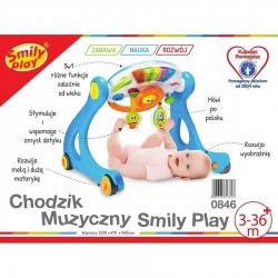 Smily Play, Chodzik Muzyczny 3w1 Pchacz Pianinko 0846