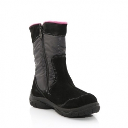 Super Fit 5-00161-06 Buty Zimowe Gore-Tex Dla Dziewczynki Czarne Z Różowymi Elementami Zapinane Na Zamek - Rozmiar 26 - 33