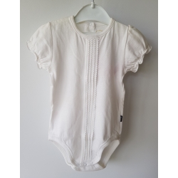 Tutta 112520292 Body Krótki Rękaw Falbanki - Białe - Rozmiar 62 - 80